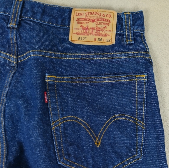 Vintage Levis 517 Jeans Mens 36x32 Blue Bootcut Fit Medium Wash Denim - Picture 7 of 11